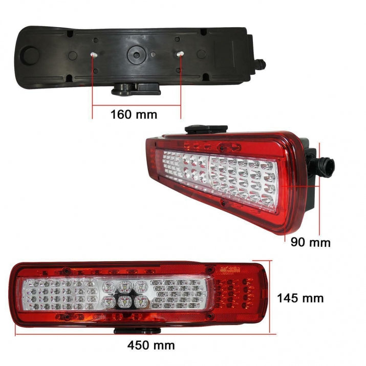 LED Stop Lights with Number Plate Light, Reversing Buzzer, 24V, For Volvo FH4 2013+