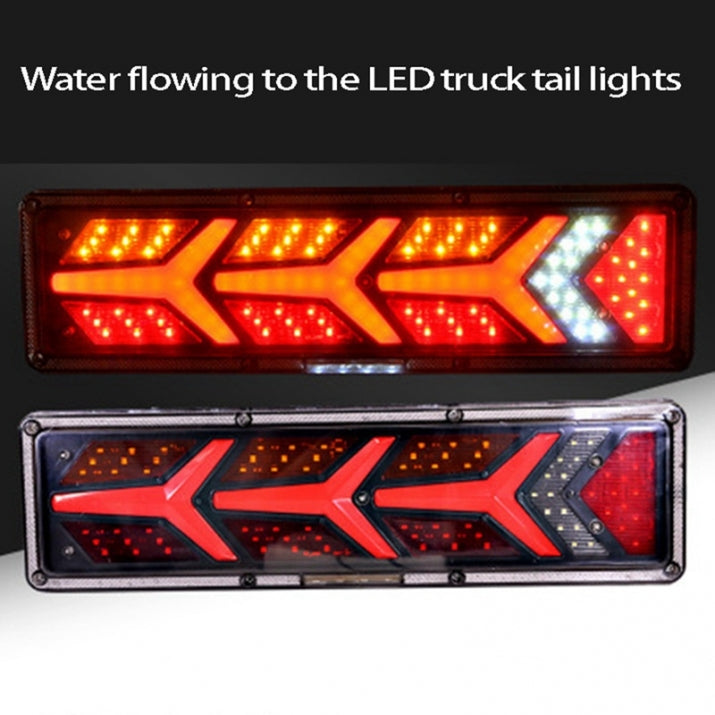 Set Left + Right Multifunctional LED LED Stop Lights with Dynamic Turn Signal Neon Neon Effect 46cm x 12.5cm 24V For Bus Truck Tire Trailer Caravan