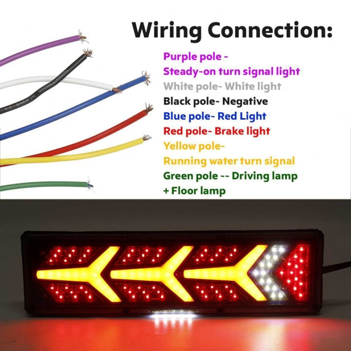 LED Led Stop Lights with Dynamic Blinker Neon Neon Effect 46cm x 12.5cm 24V For Bus Truck