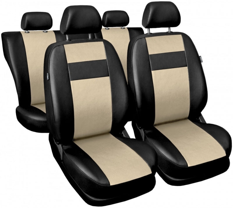 Leather covers for car front and rear seats upholstery car full set ofleather in black and beige,blue,black,red