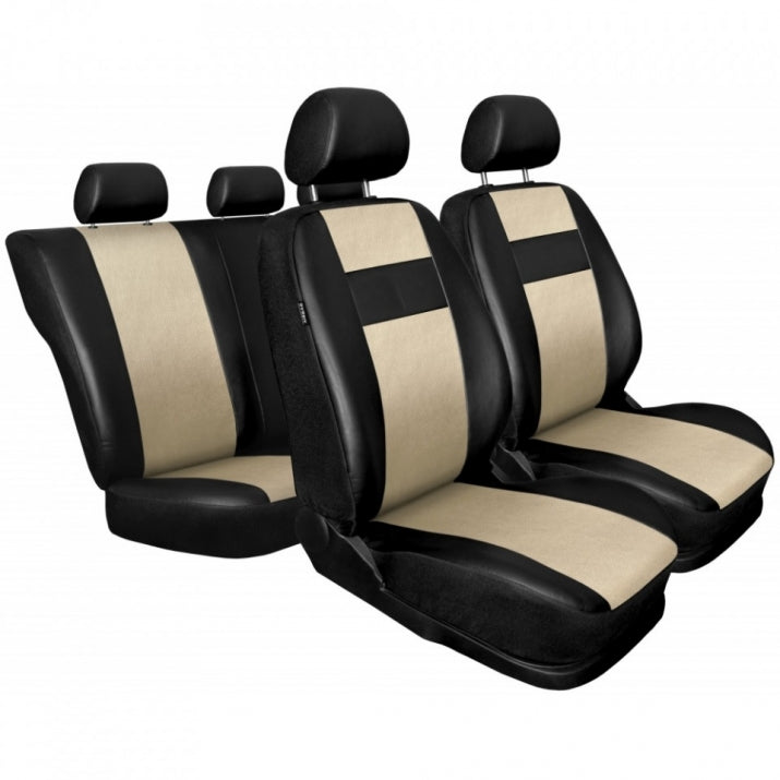 Leather covers for car front and rear seats upholstery car full set ofleather in black and beige,blue,black,red