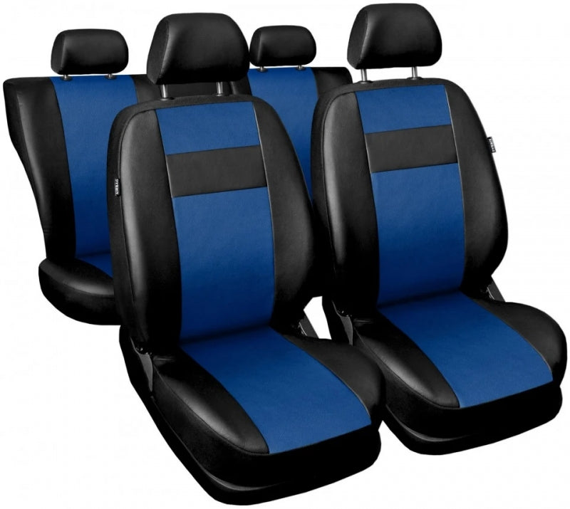 Leather covers for car front and rear seats upholstery car full set ofleather in black and beige,blue,black,red