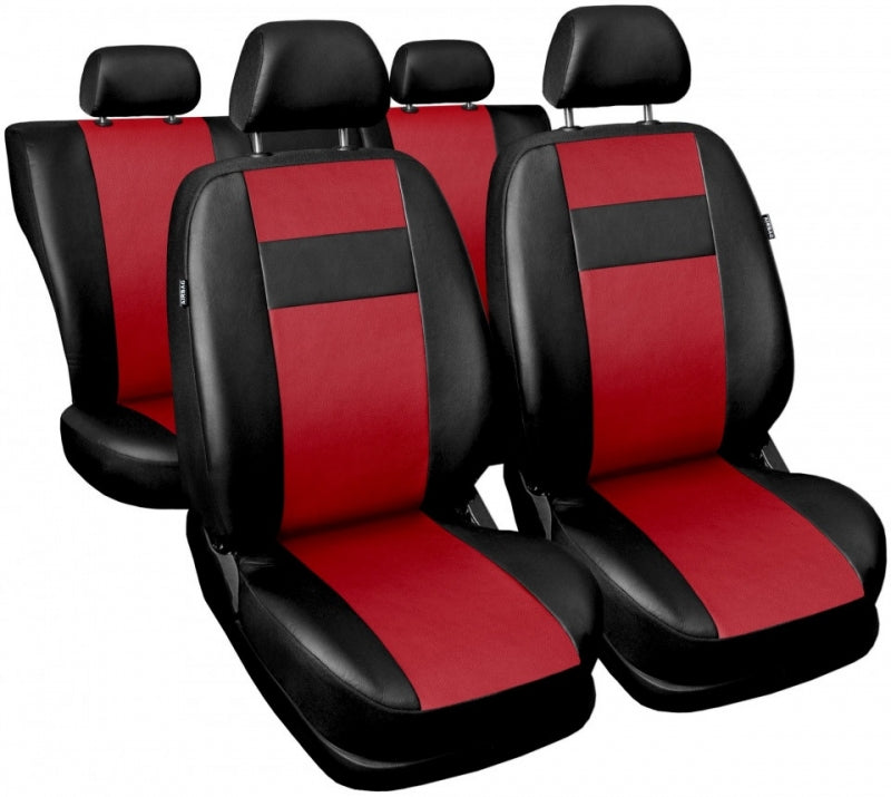 Leather covers for car front and rear seats upholstery car full set ofleather in black and beige,blue,black,red