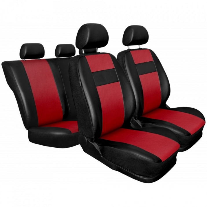 Leather covers for car front and rear seats upholstery car full set ofleather in black and beige,blue,black,red