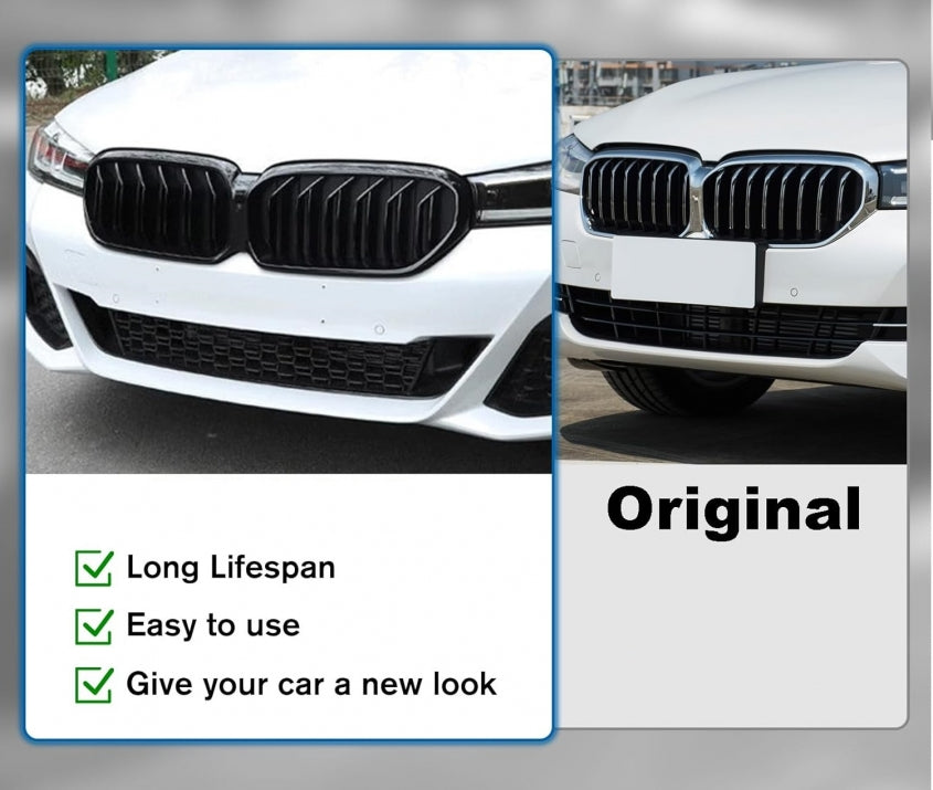 Double Kidney Grilles for BMW 5 Series G30 G31 LCI BMW 5th Series Facelift BMW G30 G31 G38 2020-2023 Gloss Black Finish