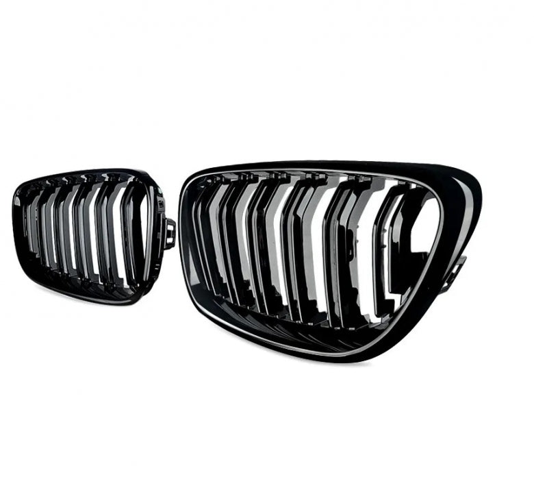 Double Kidney Grilles For BMW BMW F22 F23 F24 F27 E87 2012-2018. Black Gloss Varnish