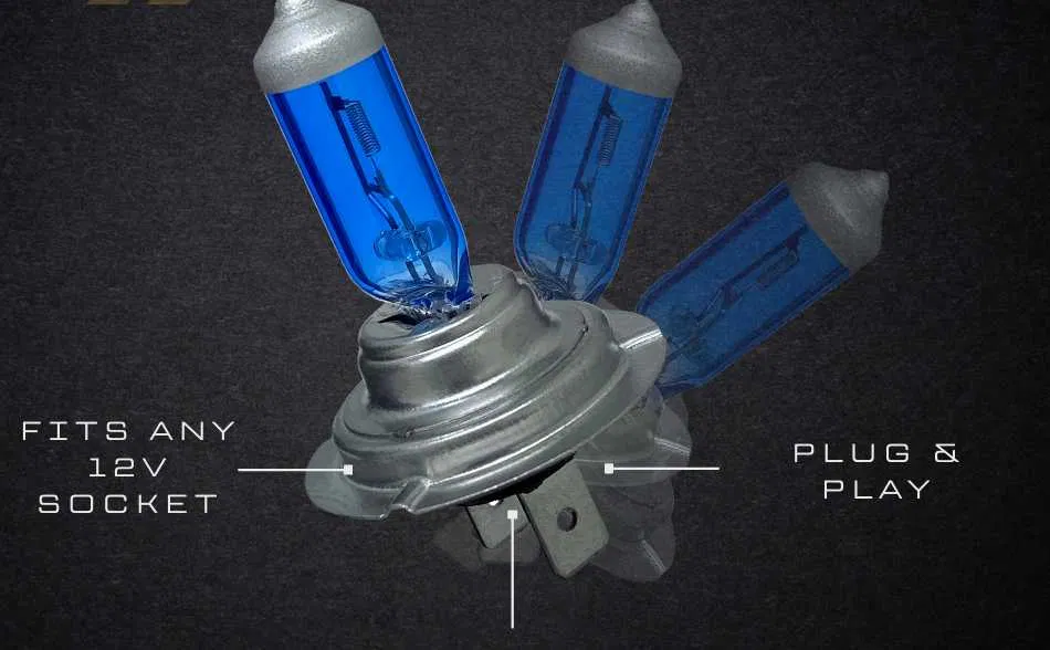 2 pcs 100W H7 Xenon Automotive Bulbs - 12V, 5500K