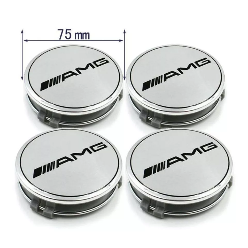 Set of 4 Mercedes AMG Alloy Wheel Centre Hub Caps 75mm – Fits A, B, C, E, S, ML, CLA, GLA Class Models