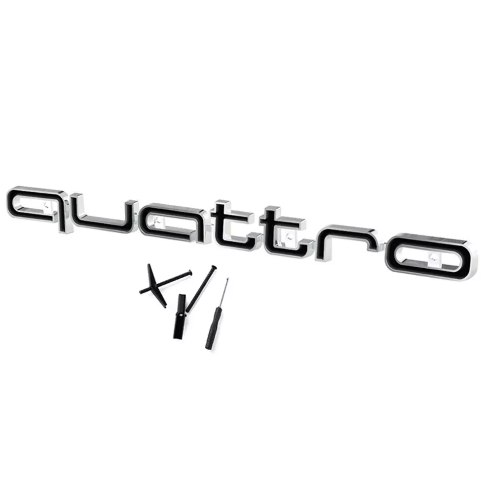 QUATTRO Grill Badge Logo Emblem For Audi RS6 RS3 RS4 A3 A4 A5 A6 S3 S4 S5 Q5 TT