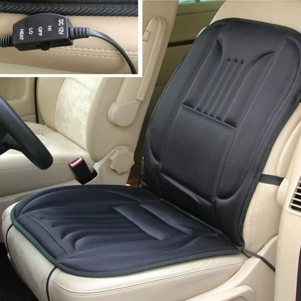 Universal Car Heated Seat Cover Cushion 12V Heater Warmer Winter Pad Black