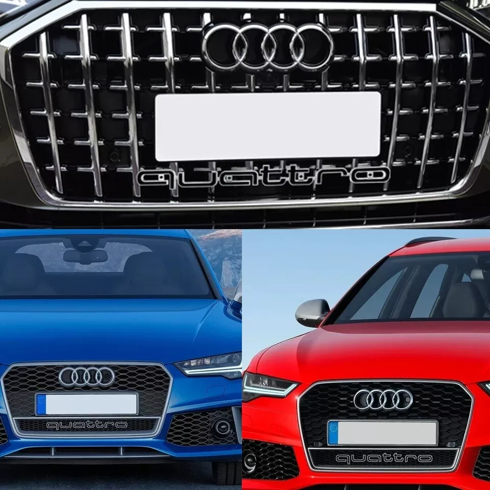 QUATTRO Grill Badge Logo Emblem For Audi RS6 RS3 RS4 A3 A4 A5 A6 S3 S4 S5 Q5 TT