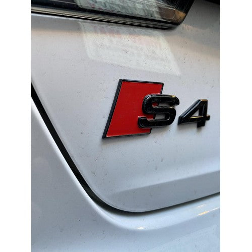 AUDI S4 LOGO BLACK GLOSS BADGE EMBLEM FOR A4 S4 REAR BOOT TRUNK