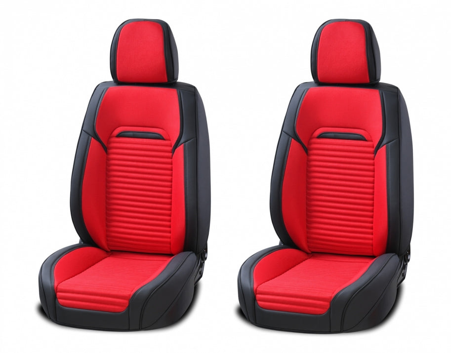 Upholstery, Car Seat Covers Luxury Eco Leather and High Quality Textile in Black and Red