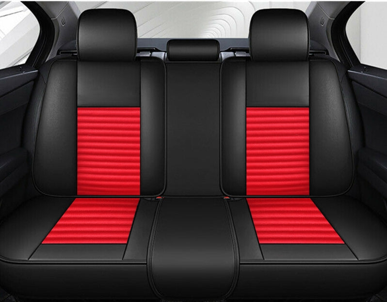 Upholstery, Car Seat Covers Luxury Eco Leather and High Quality Textile in Black and Red