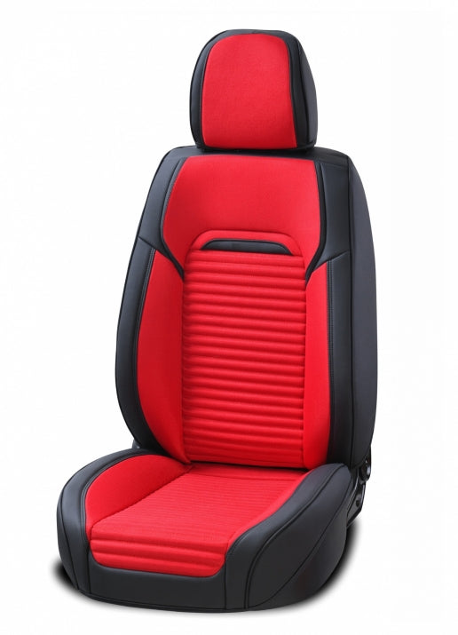 Upholstery, Car Seat Covers Luxury Eco Leather and High Quality Textile in Black and Red