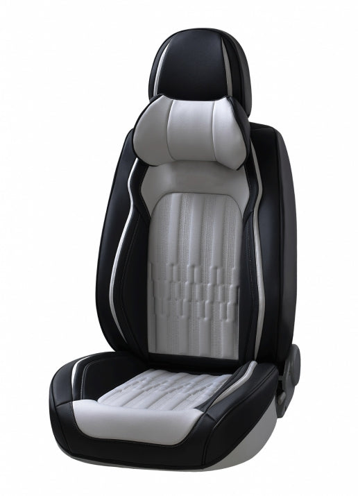 Upholstery, Car Seat Covers Luxury Eco Leather in Black with Grey