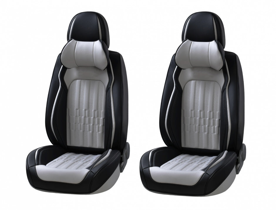 Upholstery, Car Seat Covers Luxury Eco Leather in Black with Grey