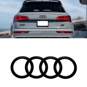 EMBLEM RINGS GLOSSY BLACK TAILGATE LOGO REAR FOR AUDI Q3 Q5 Q7 A6 A8 SQ5 216MM