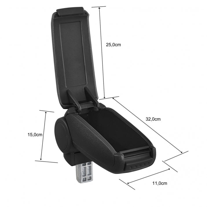 Armrest Console for Opel Corsa C (2000-2006), Combo, and Tigra (2004-2009) with Black Fabric Cover