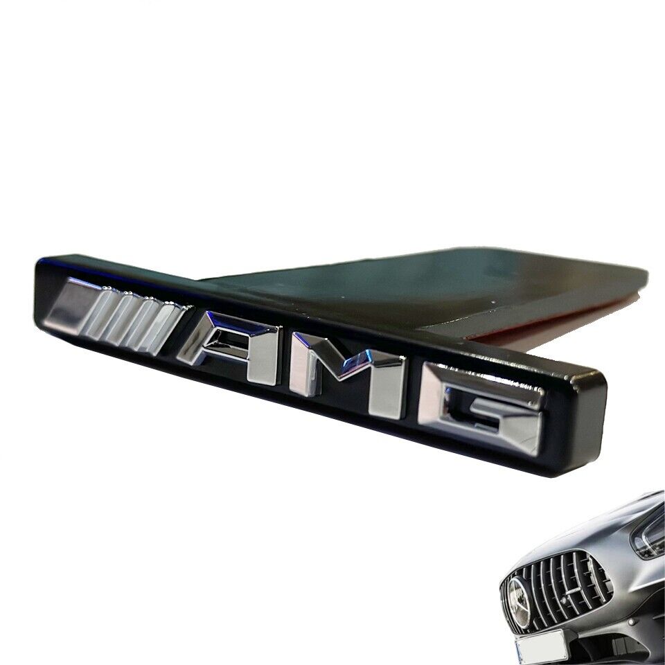 fit For Mercedes AMG Front Grill Badge Emblem GT Panamericana - Chrome & Black
