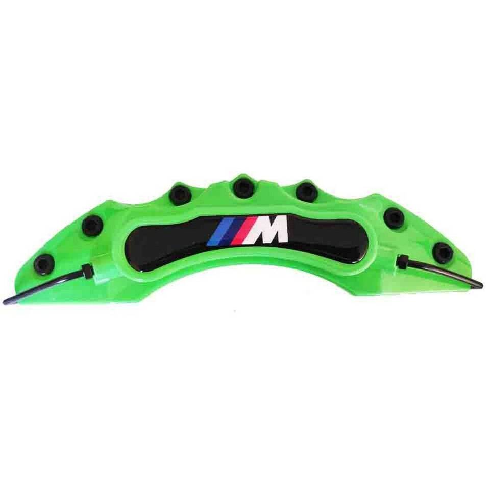 Green BMW M Brake Caliper Covers M Emblem Rim Wheel Set 1 3 5 7 X1 X3 X5 X6