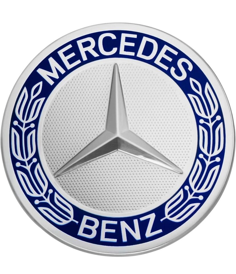 75mm Blue Mercedes Benz Alloy Wheel Centre Caps Badges Hub Emblem