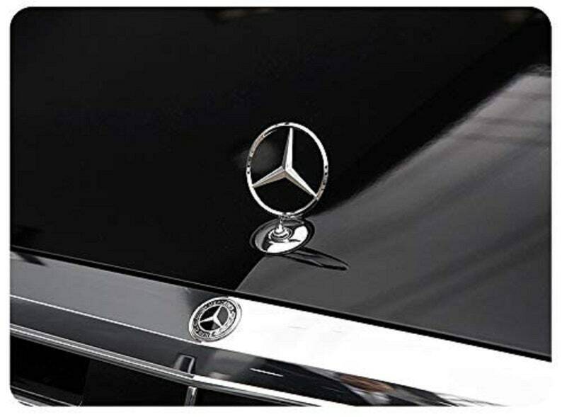 Chrome Star Bonnet Hood Logo 44 mm Emblem Badge fit Mercedes Benz W124 W202 W203 W204