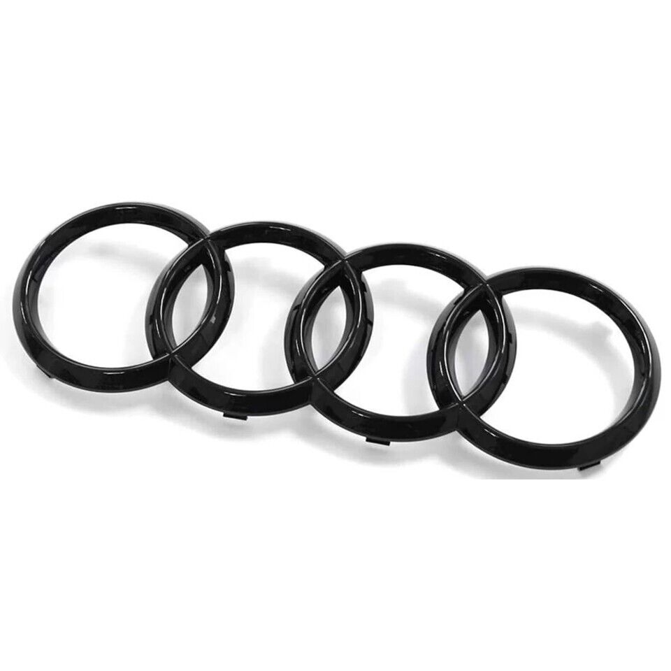 Audi Front Rings 285mm Grille Hood Emblem Gloss Black Badge Q3 Q5 Q7 A6 C7 A7