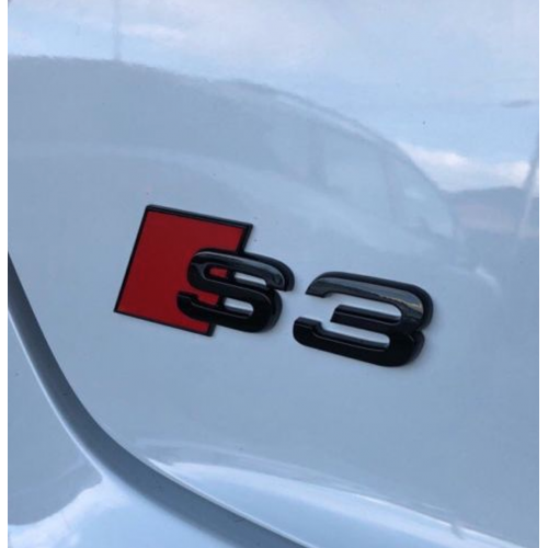 AUDI S3 REAR BOOT TRUNK LETTERING BADGE EMBLEM GLOSS BLACK OEM SIZE