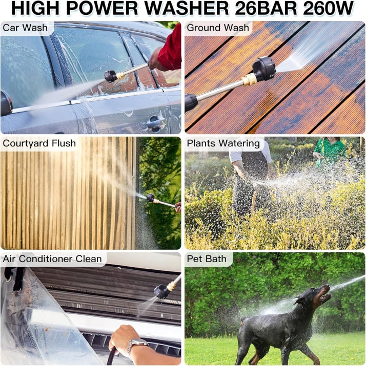 Portable Battery-Powered Pressure Washer - 600W, 50BAR