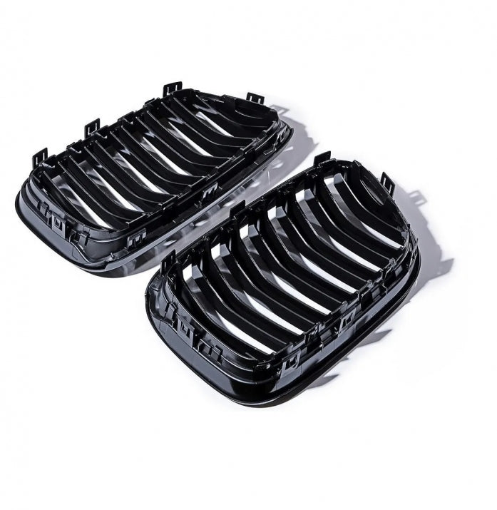 Double Kidney Grilles for BMW X3 F25 Pre-Facelift (2010-2014) in Gloss Black Finish