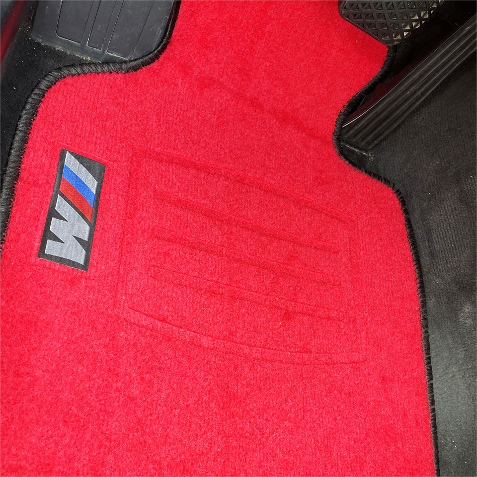 insoles textile car insoles for M power BMW E36 E39 E46 E60 E61 E90 E91 F10 F30 set red