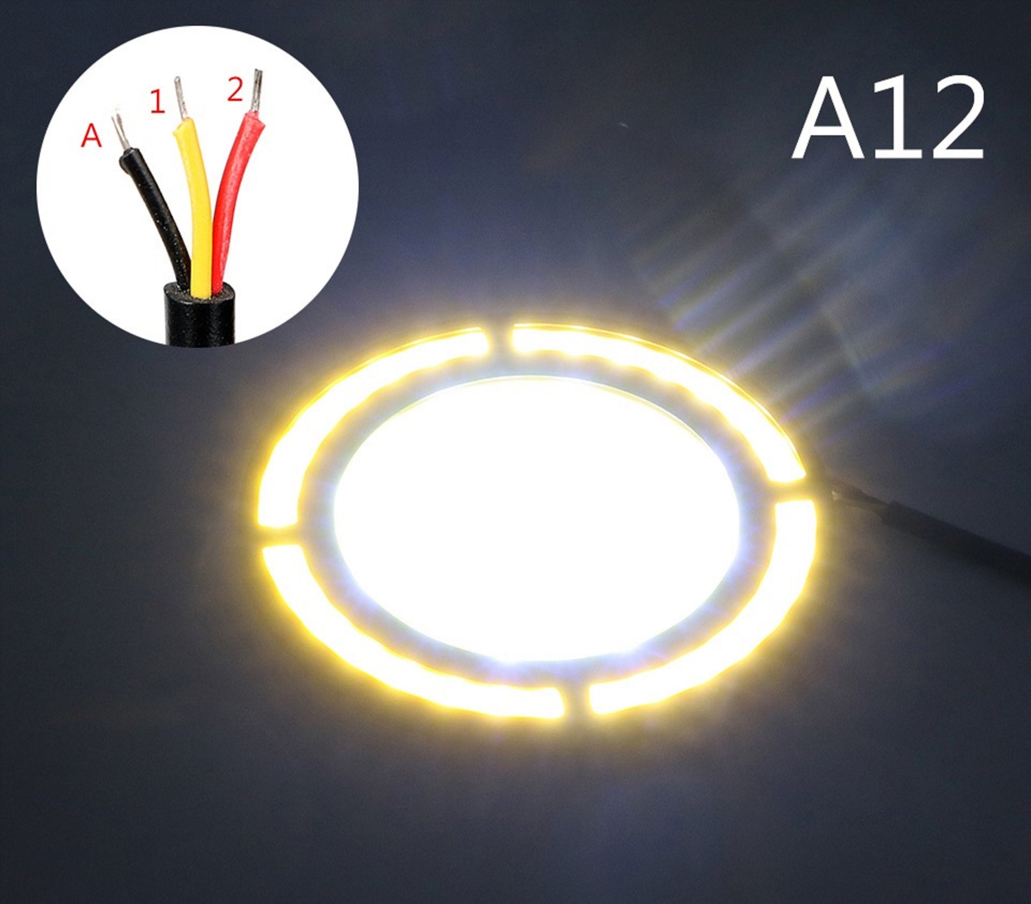 led drl cob drl round 30w diameter 7cm car light daytime running light white drl yellow turn signal