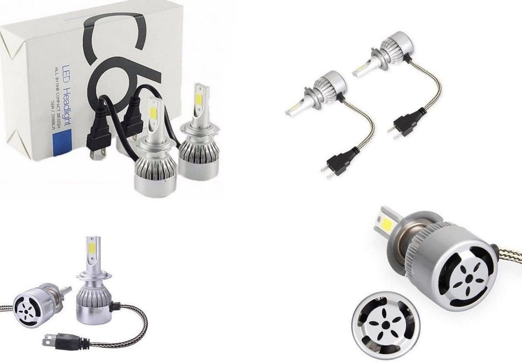 LED light kit C6 H7 3800LM 36W 6000K cold white car motorcycle