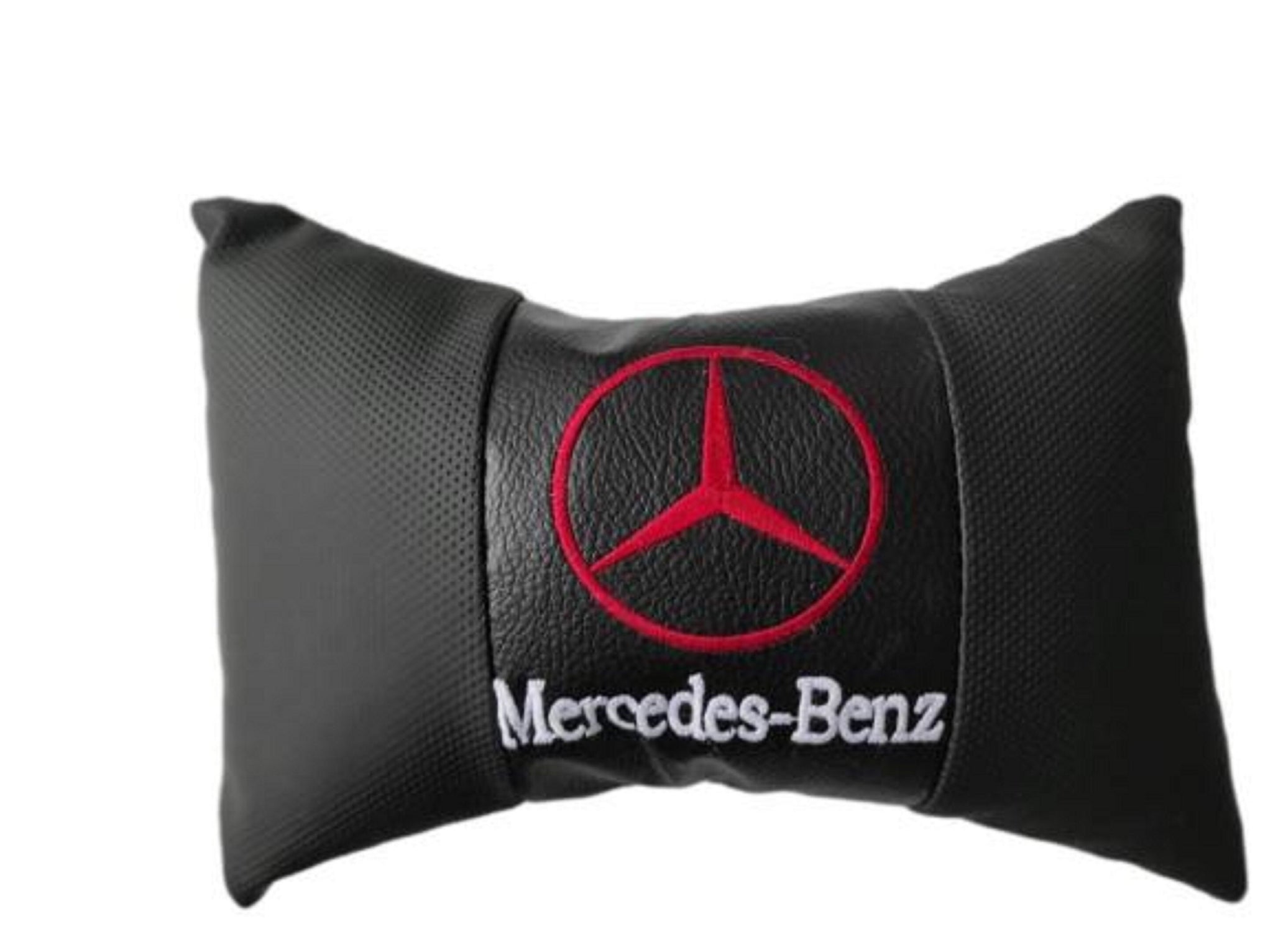 cushions for car MERCEDES-BENZ embroidered Leather 2 pieces black