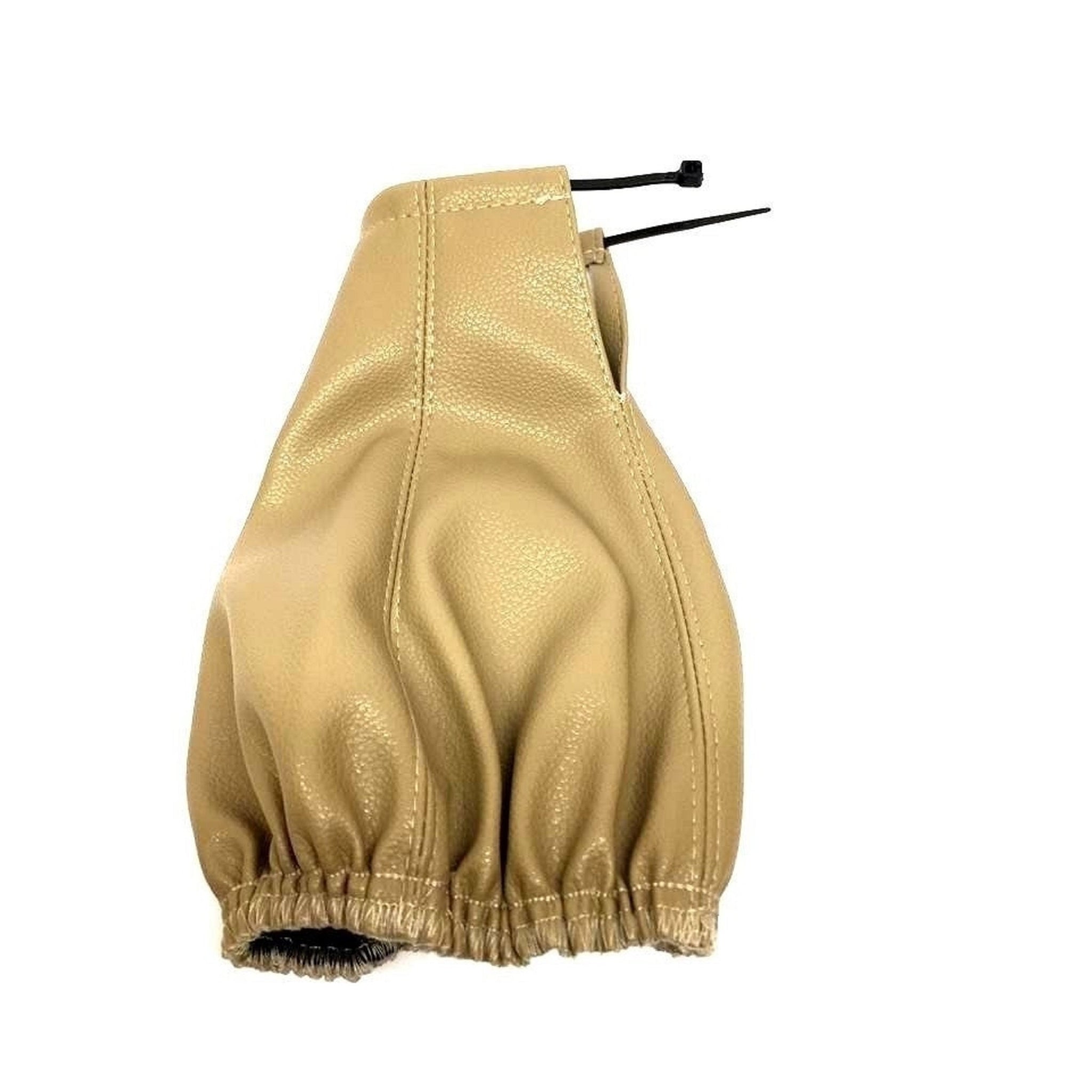 beige leather stitch gear shift lever gaiter cover universal all cars fit