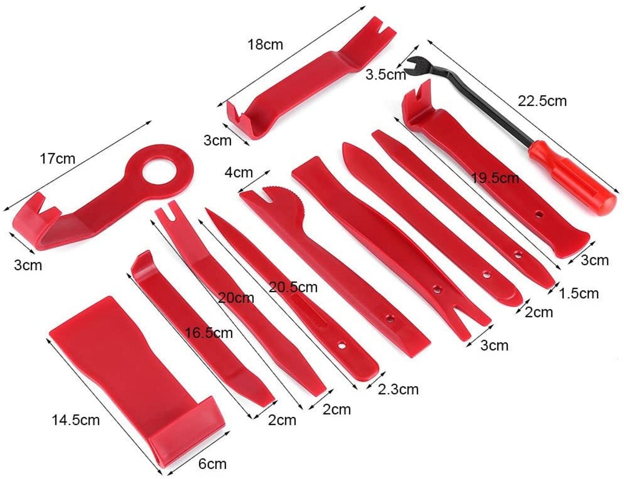 Removal Tools 14 Pieces, Clamps, Moldings, Upholstery, Radio