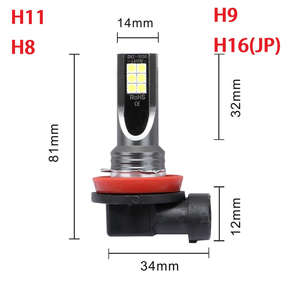 LED H4 H7 H11 H8 H9 H16JP H1 H3 Car Fog Light Bulbs 9005 9006 Auto Driving Headlamp Lamps 6500K 12V 24V LED Car Headlights