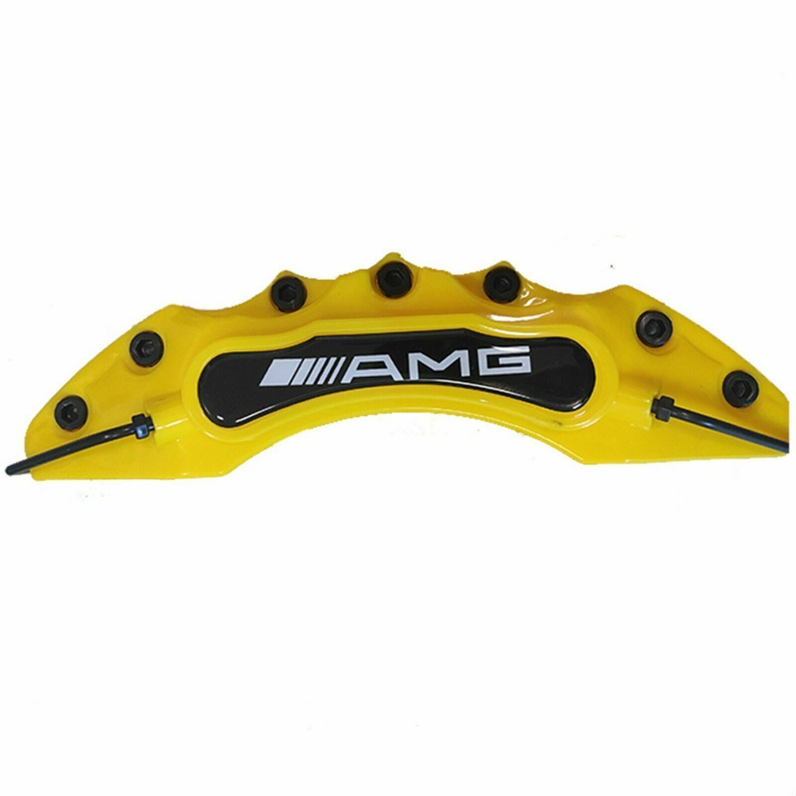 4x Yellow Mercedes AMG Brake Caliper Covers AMG Emblem Rim Wheel Set