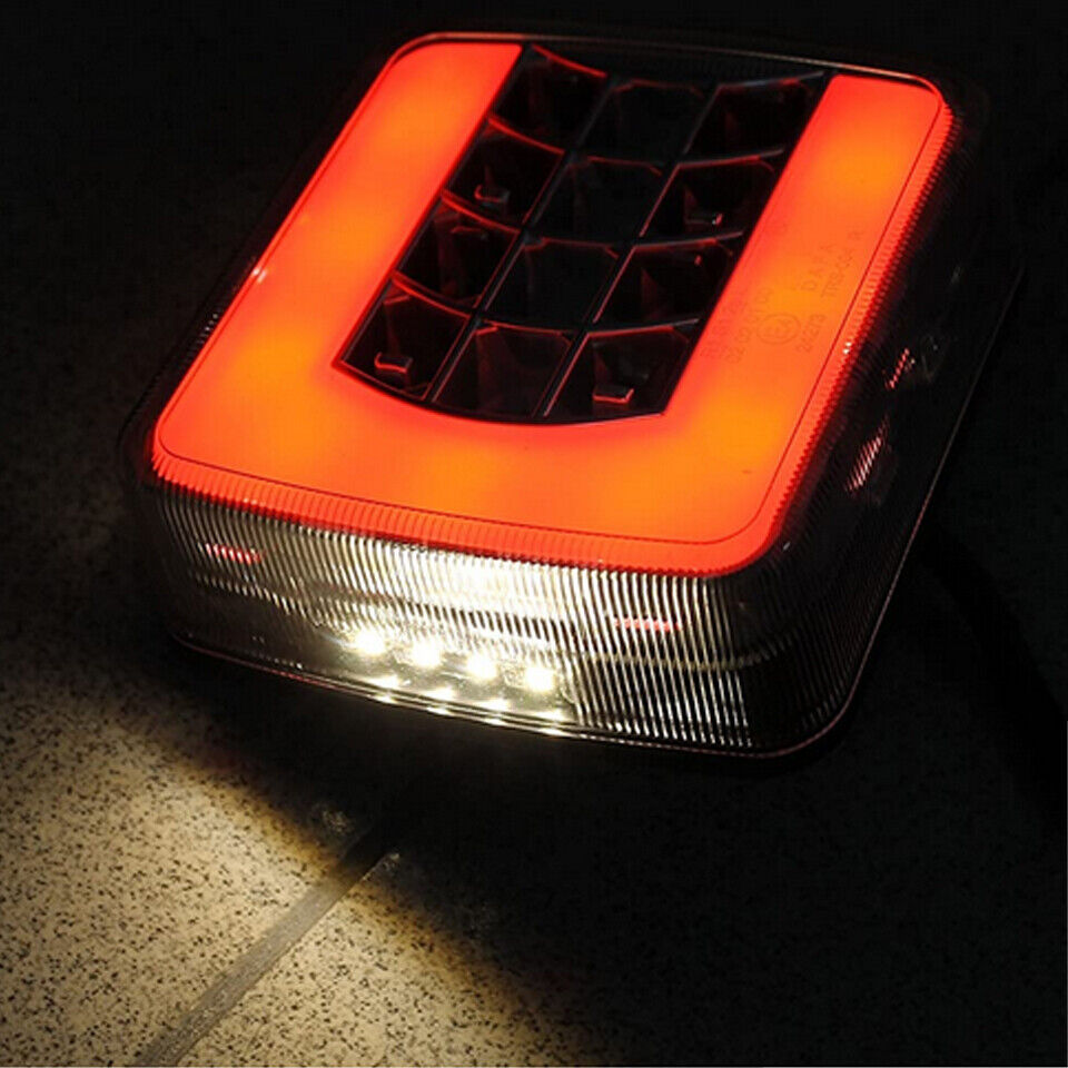 2x 12V LED Rear Tail Lights Indicator Stop Light Trailer Caravan Van Truck Lamp