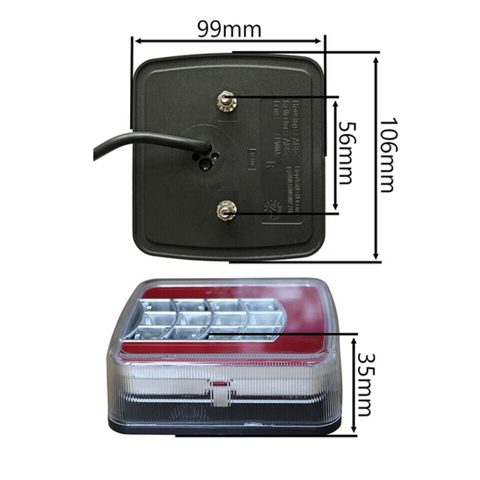 2x 12V LED Rear Tail Lights Indicator Stop Light Trailer Caravan Van Truck Lamp