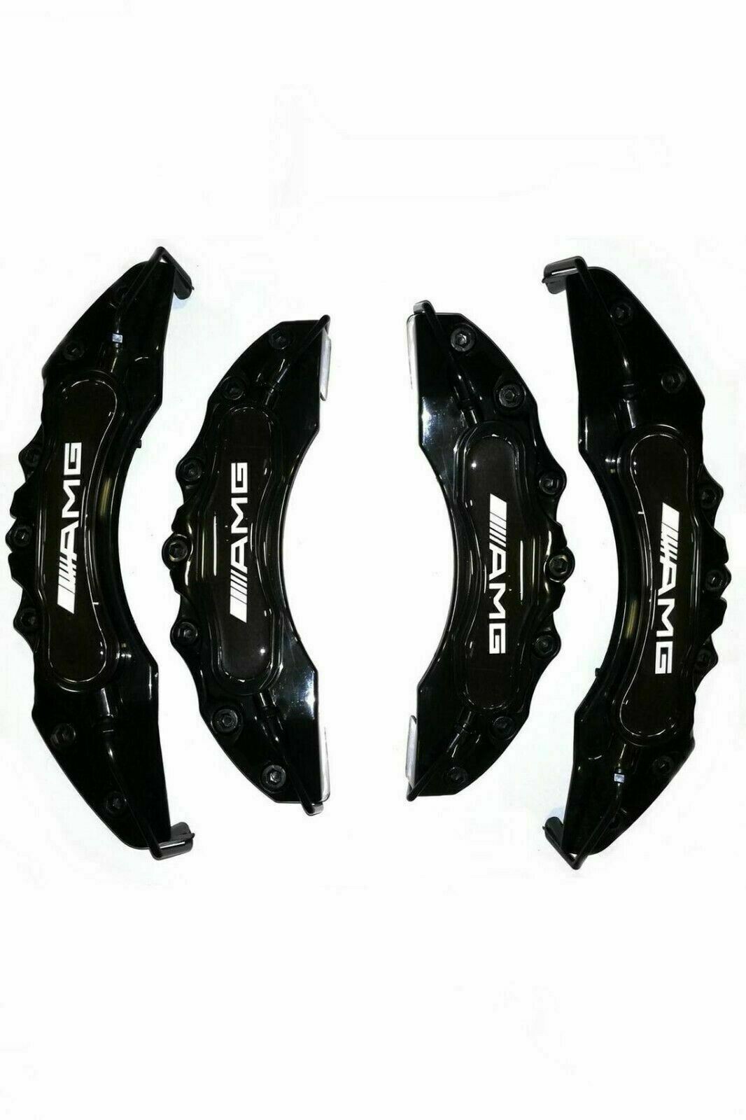 Black Mercedes AMG Brake Caliper Covers AMG Emblem Rim Wheel Set B C E S ML