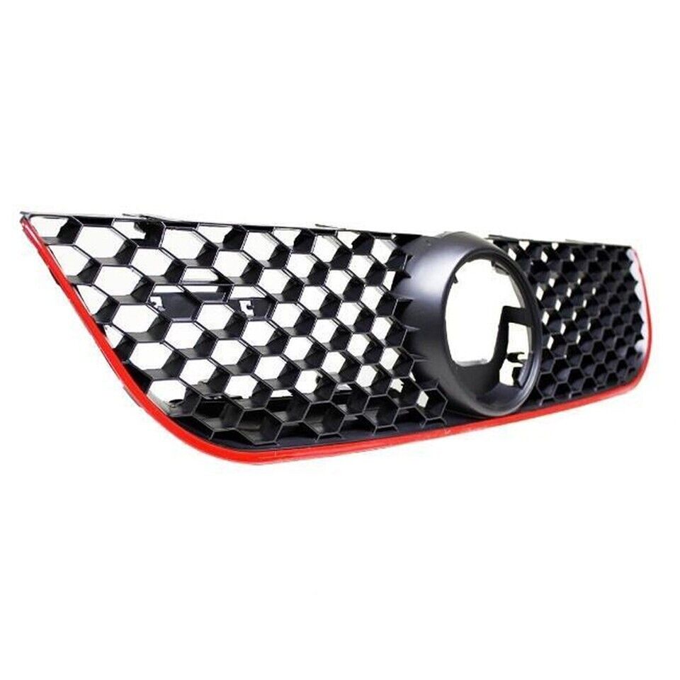 Radiator grille radiator grille Grill red frame look honeycomb structure VW Polo 9N3