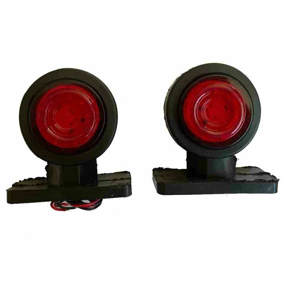 Short Stalk 12V 24V Side LED Red & White Marker Lights Truck Trailer Chassis