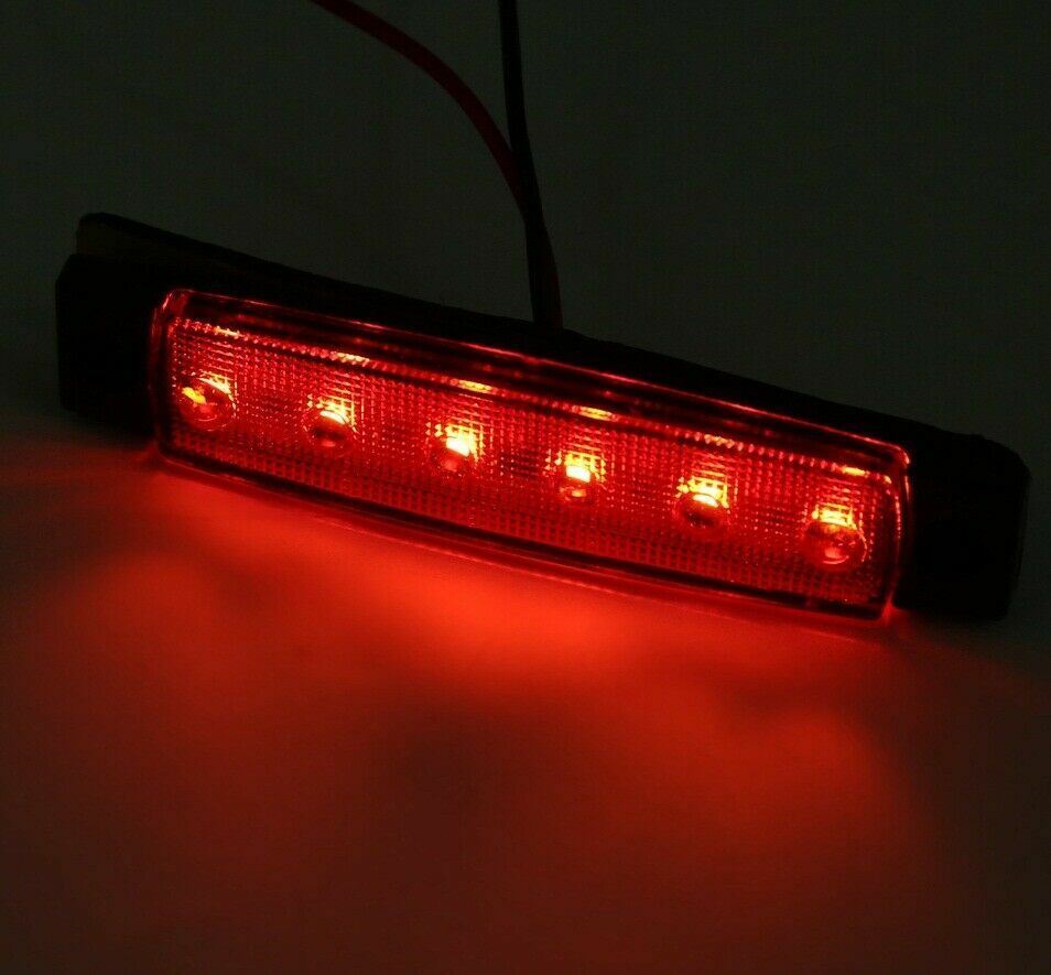 20x LED SIDE MARKER LIGHT RED WHITE MIX 12V 6 SMD POSITION TRUCK TRAILER