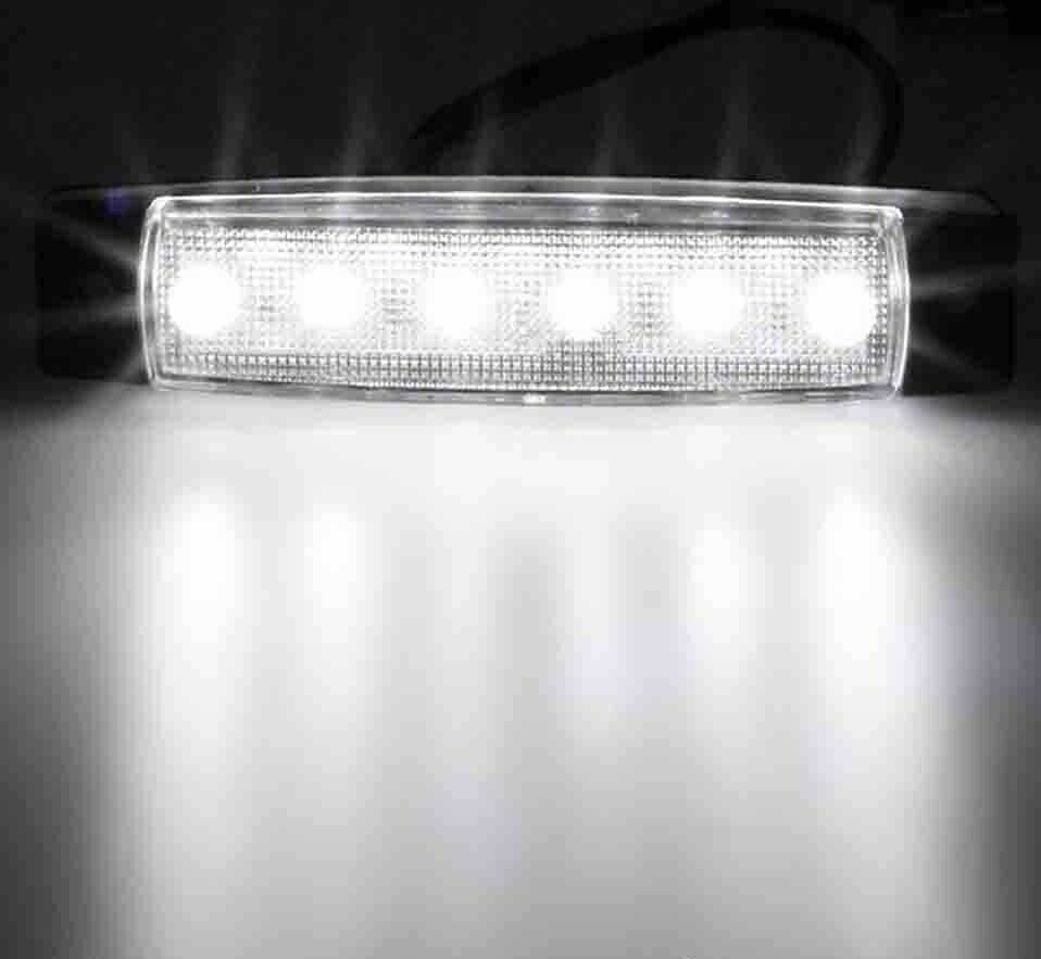 10x White 12V 6 LED Side Marker Indicators Lights Truck Trailer Bus