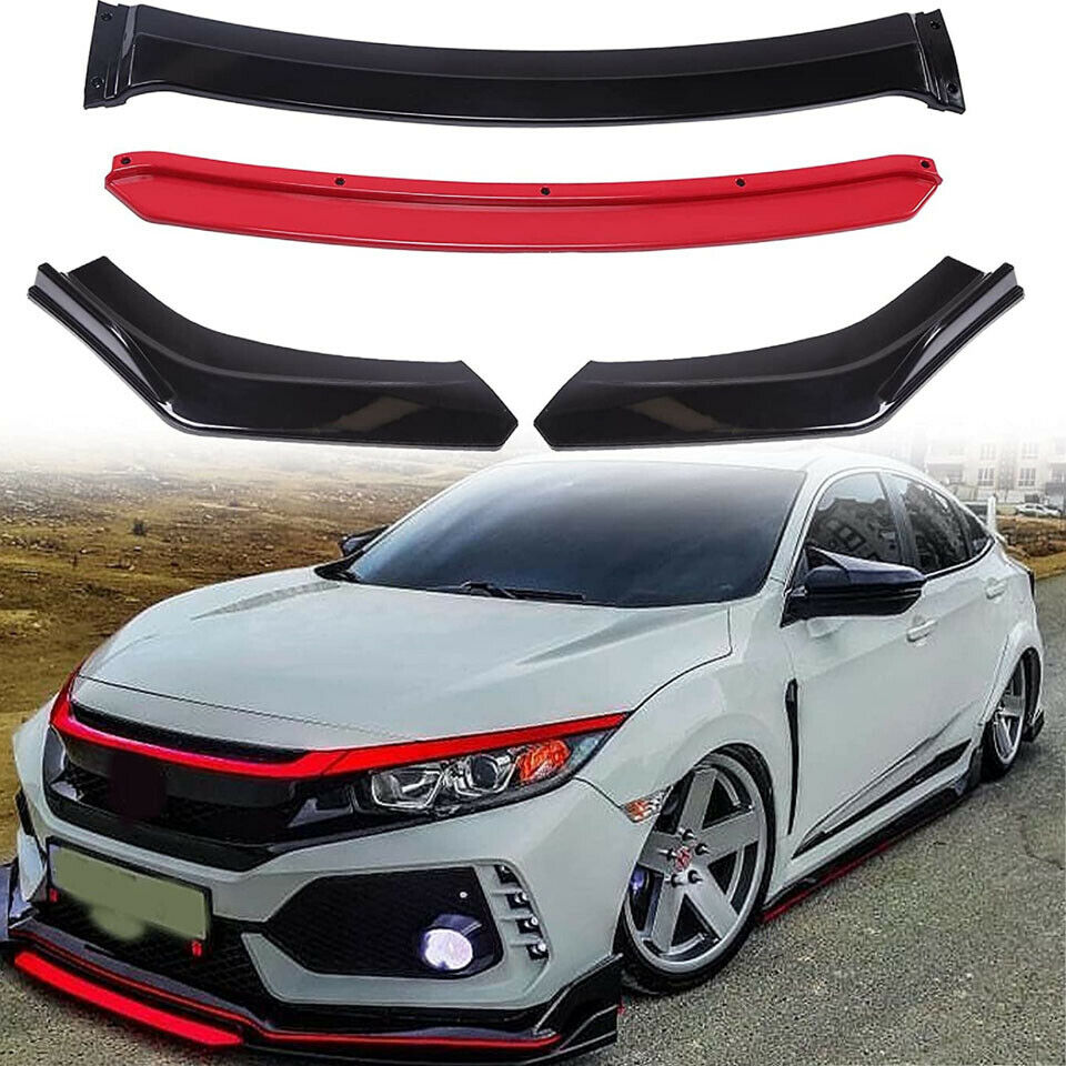 Front Bumper Lip Spoiler Protector Guard Body Splitter Kit For Car