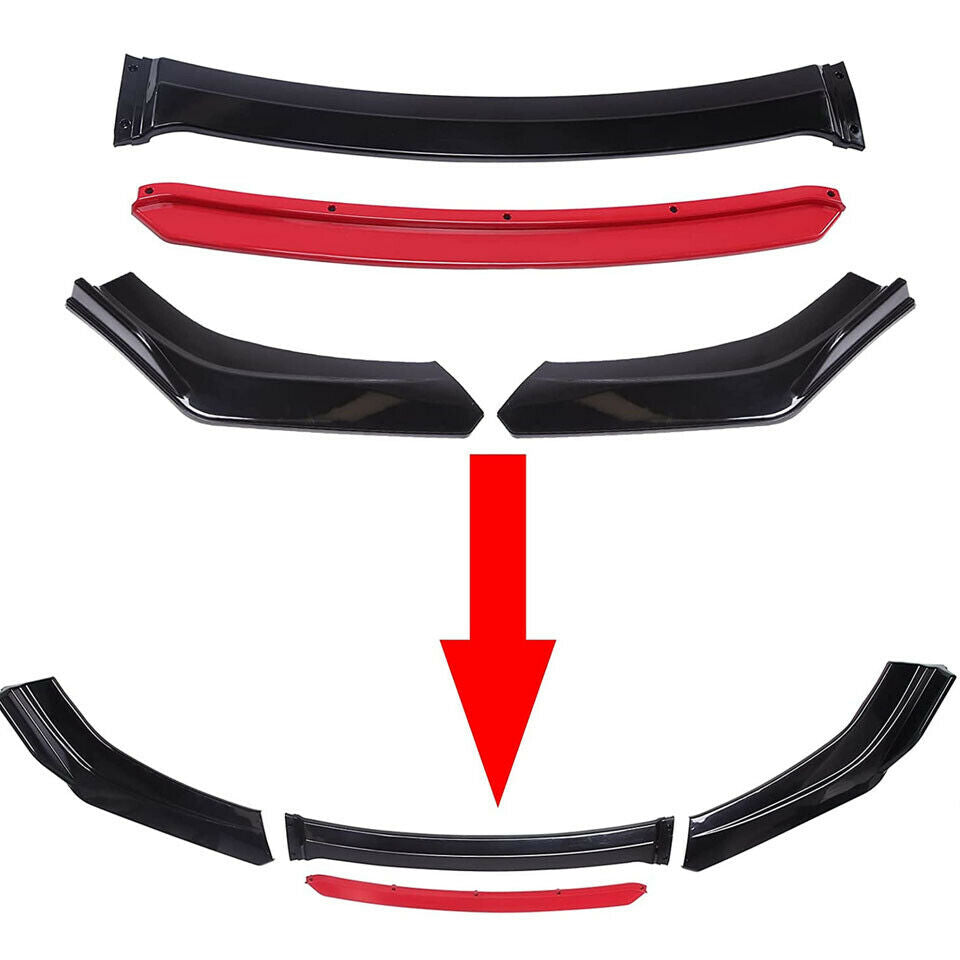 Front Bumper Lip Spoiler Protector Guard Body Splitter Kit For Car